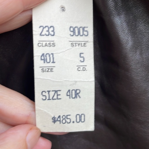 Vintage 90’s brown SAXONY leather oversized jacket - Picture 7 of 16